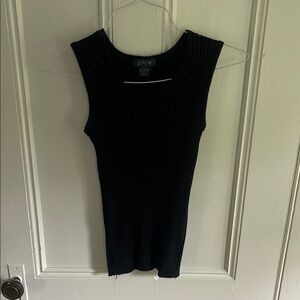 J. Crew Black Ribbed Sleeveless Top